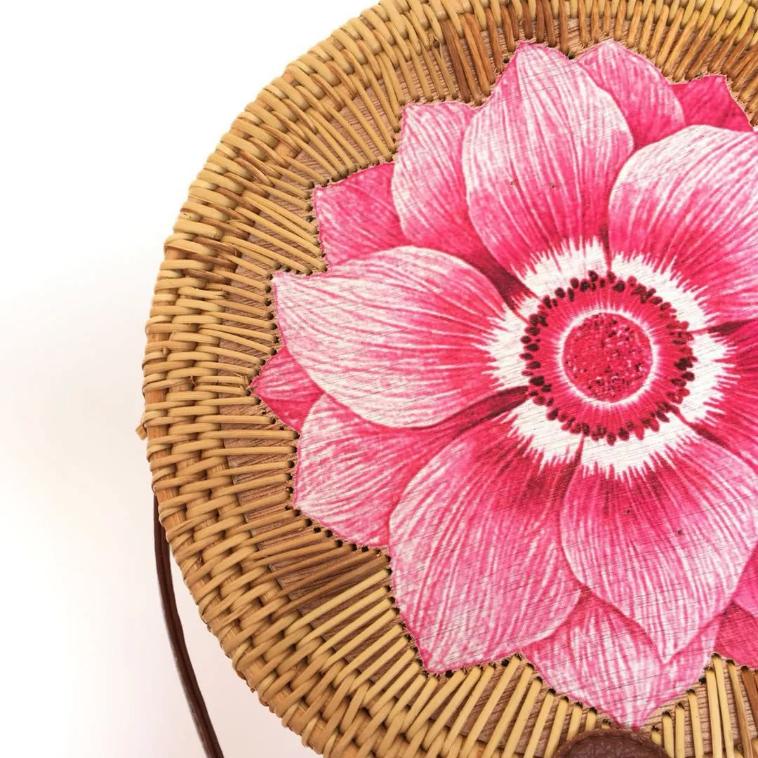 Bohemian Lotus Handcrafted Rattan Bag