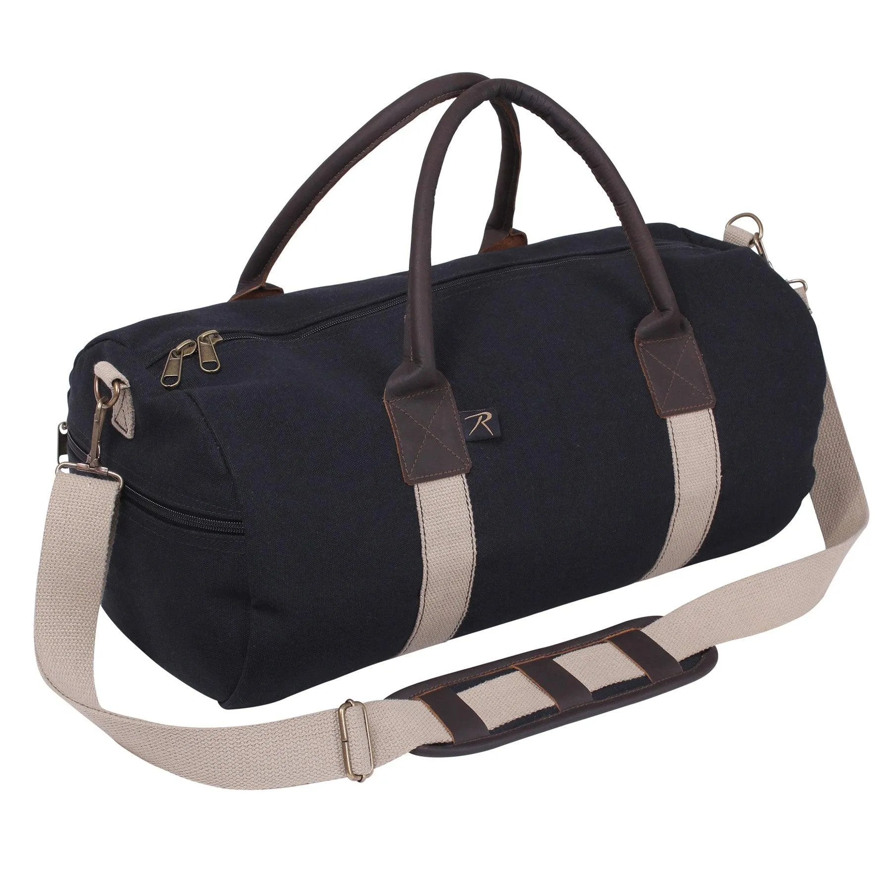 Canvas & Leather Gym Duffle Bag