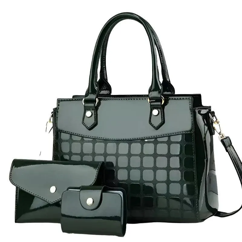 Chic Embossed Leather Handbag Set - Stylish and Practical