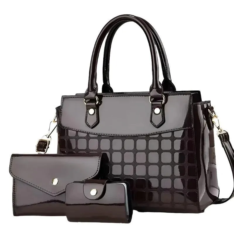 Chic Embossed Leather Handbag Set - Stylish and Practical