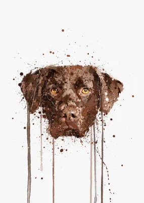 Chocolate Labrador Wall Art Print