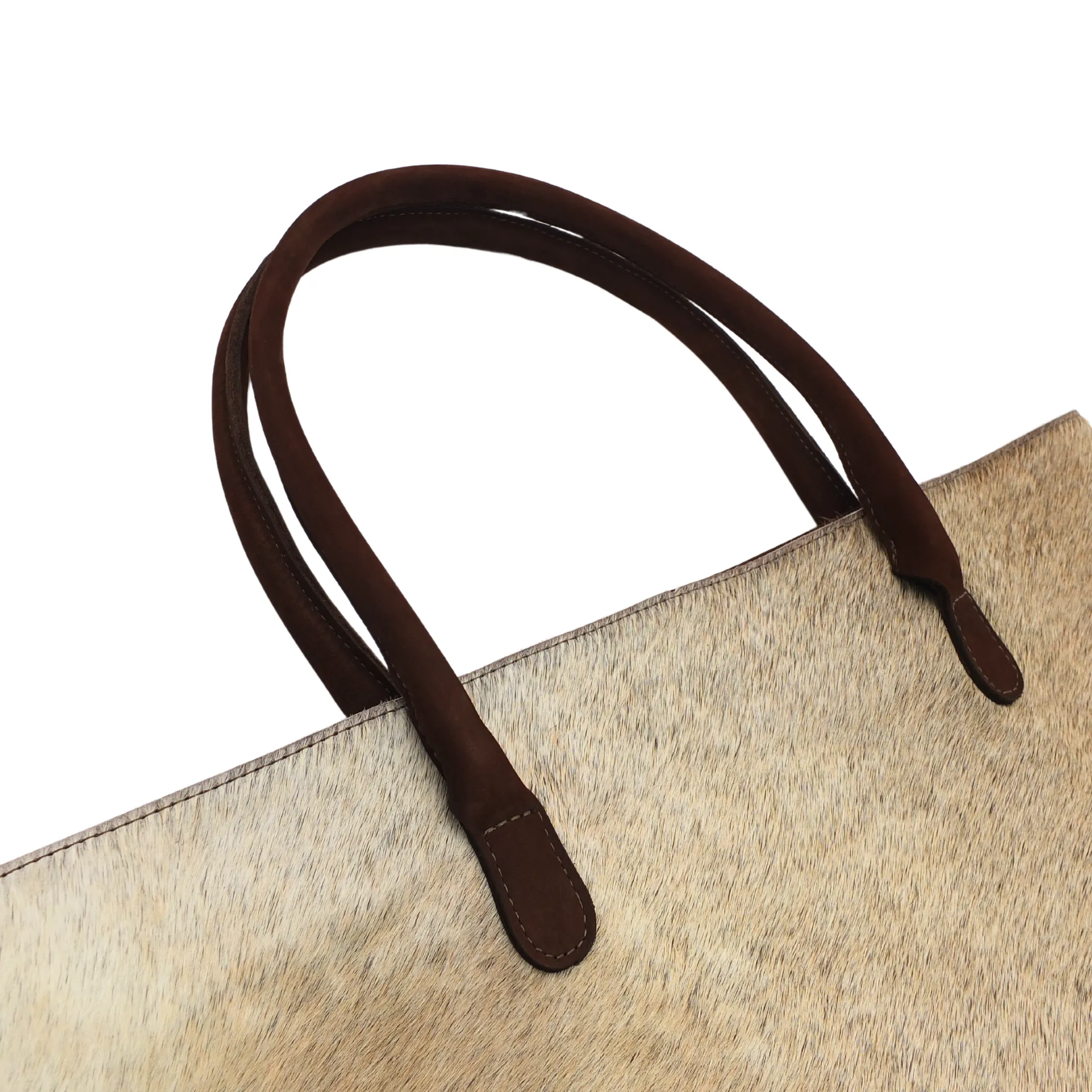 Cowhide Tote Handbag - Light