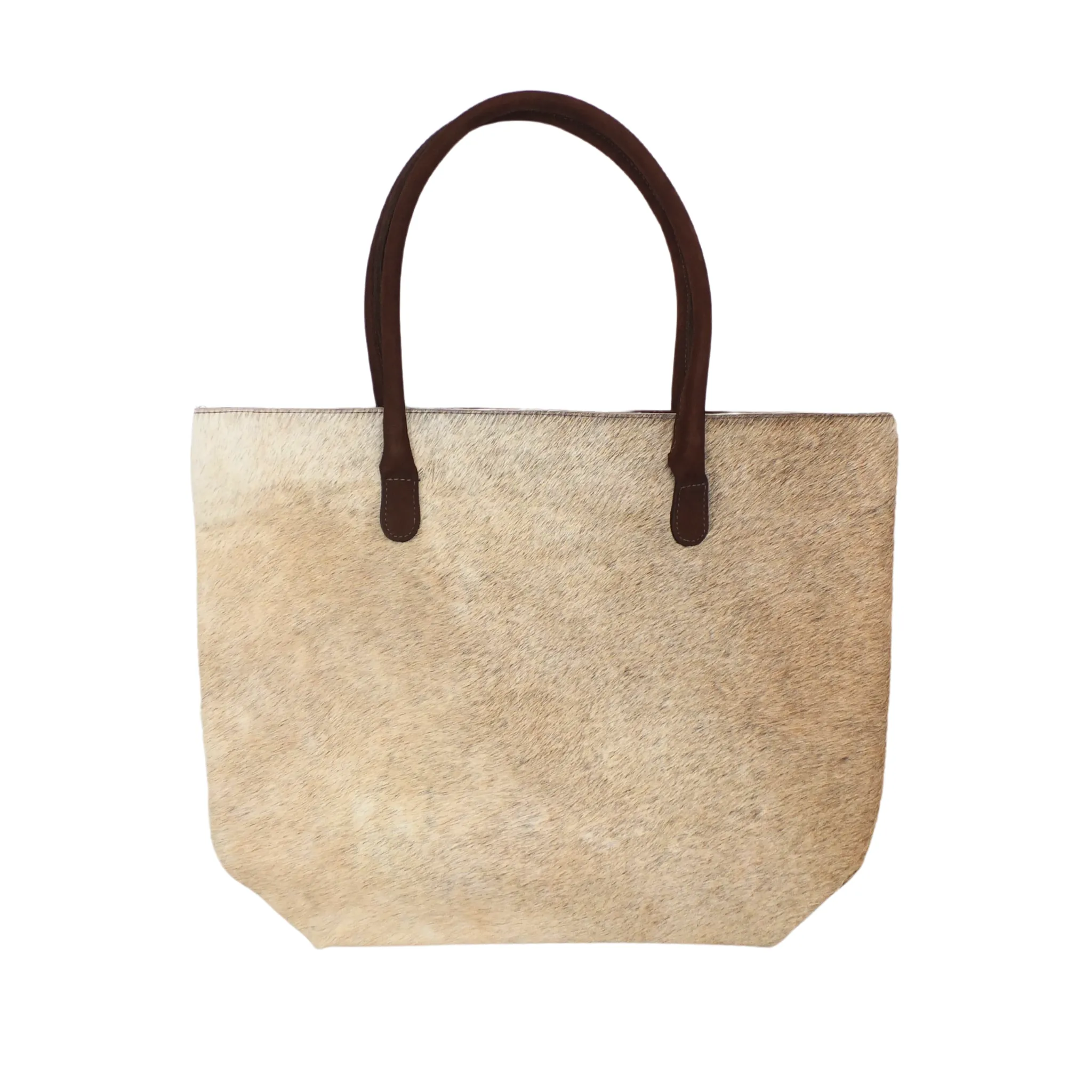 Cowhide Tote Handbag - Light