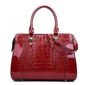 Crocodile Pattern Soft Leather Shoulder Bag