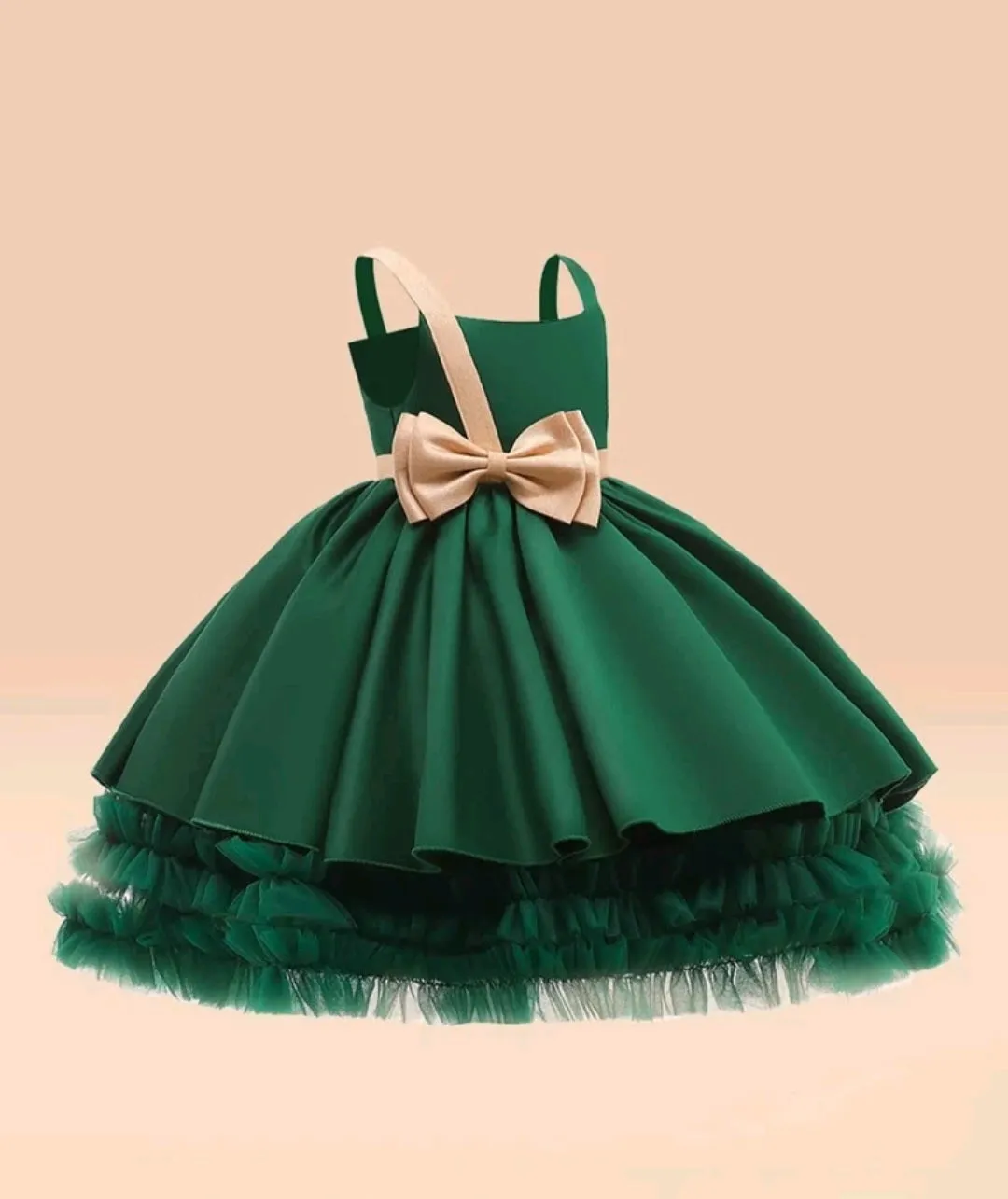 Forest Green Special Occasions Dress with Big Bow #1000323