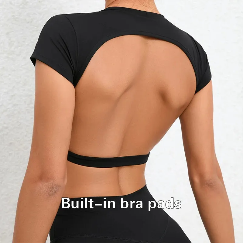 Hearuisavy Sports Backless Yoga Crop Tops