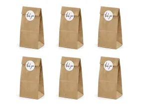 Kraft Paper Treat Bags Thank You Pack of 6