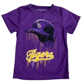 LSU Dripping Baseball Helmet Performance Tee