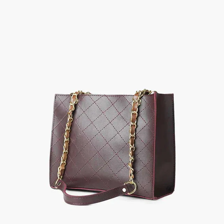 Maroon Fuax Leather Bag