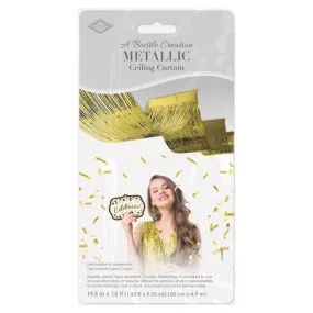 METALLIC CEILING CURTAIN GOLD