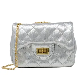 Metallic Silver Classic Mini Bag