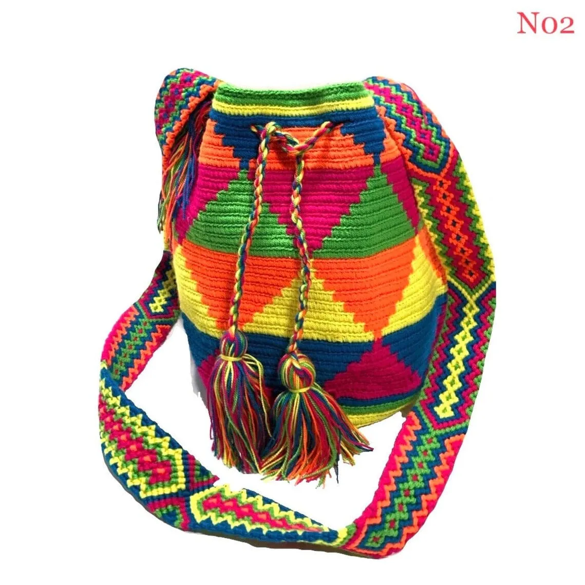 Neon Colors Crochet Bags | Medium Boho Bags